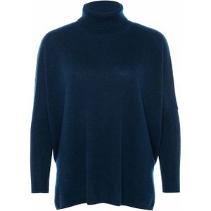 Absolut Cashmere Coltrui blauw (Maat: S) - Effen - Halslijn: Col,