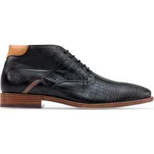 Rehab Adriano Croco heren veterschoenen zwart (Maat: 46 EU)