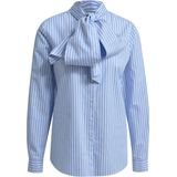 Milano Italy - Blouse - Blauw - Streep - Opstaande Kraag