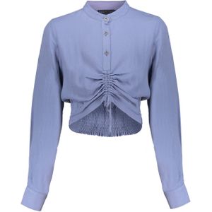 Frankie & Liberty Blouse korte mouw blauw (Maat: 152) - Effen - Halslijn: Ronde hals,