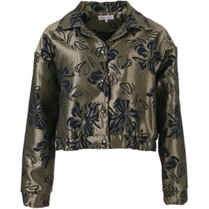 Enjoy - Jas - Goud - Bomber Jasje - Gouden Bloem Jacquard