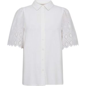 Freequent Blouse wit (Maat: L) - Broderie - Halslijn: Kraag,