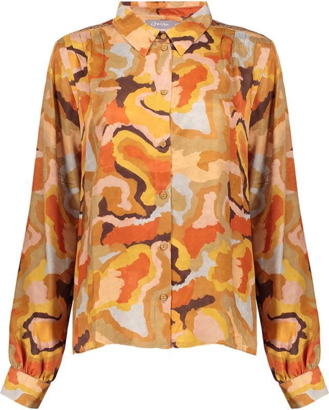 Geisha - Blouse Allover Print - Oranje