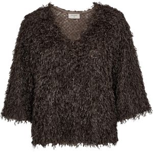 Freequent Blouse bruin (Maat: L) - Effen - Halslijn: V-hals,