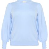 KAFFE - KCLizzy - Trui - Lichtblauw - Pofmouwen - Ronde Hals