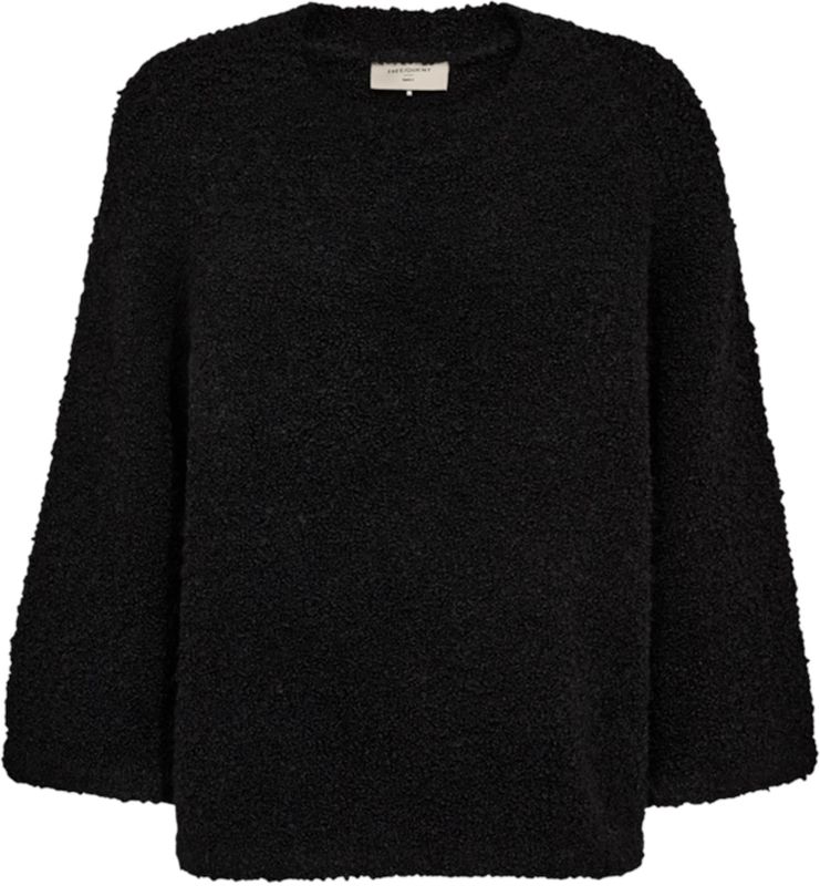 Freequent - Trui Christa - Zwart - Dames - Met Ronde Hals en Lange Mouwen