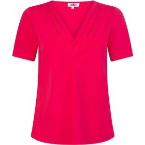 Zoso T-shirt roze (Maat: XL) - Effen - Halslijn: V-hals,