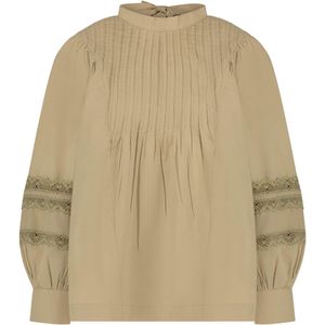 Circle Of Trust Blouse korte mouw beige (Maat: 176) - Effen - Halslijn: Ronde hals,