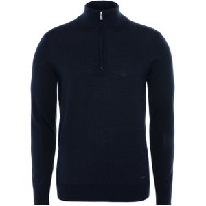 Born with appetite Heren trui met rits blauw (Maat: S) - Halslijn: Opstaande kraag met rits,