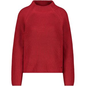 Monari Dames trui rood (Maat: 36) - Effen - Halslijn: Opstaande kraag,