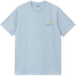 Carhartt WIP T-shirt blauw (Maat: L) - Effen - Halslijn: Ronde hals,