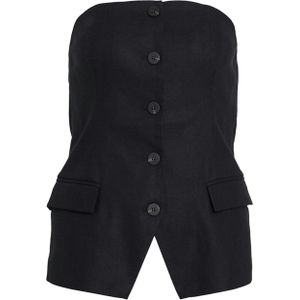 Vila Top zwart (Maat: 36) - Effen - Halslijn: Strapless,