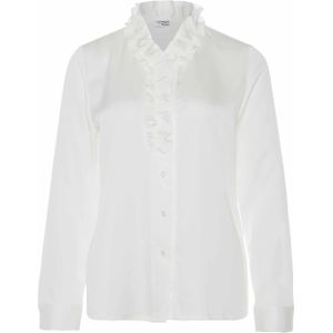 Sommermann Blouse ecru (Maat: 46) - Effen - Halslijn: Opstaande kraag,