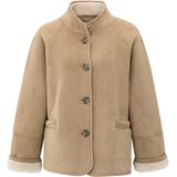 YAYA - Coat 02-001066-510 - Oversized Lammy Coat - Cognac