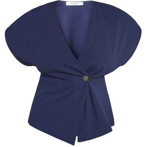 SISTERS POINT - GEVELA - Blouse - Navy - Slanke Pasvorm - Kwartmouw