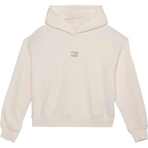 Tommy Hilfiger Meisjes hoodie ecru (Maat: 140) - Effen - Halslijn: Capuchon,