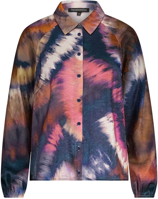 Tramontana - Blouse - Blauw - Rechte Pasvorm - Lange Mouwen