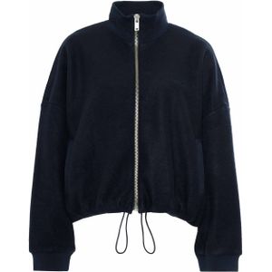 Bellerose Dames vest blauw (Maat: 2XS-XS) - Effen - Halslijn: Opstaande kraag met rits,