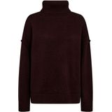 Co'Couture Dames trui bordeaux (Maat: XS) - Effen - Halslijn: Col,