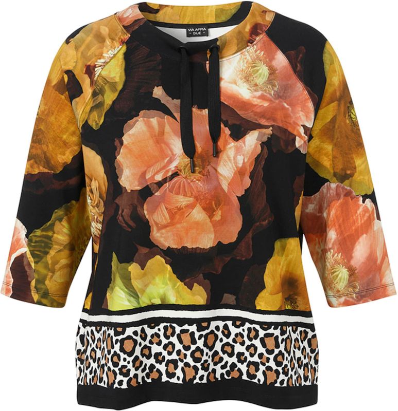 Via Appia Due - Top Lange Mouw - Zwart