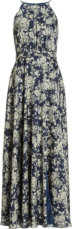 Swing - Jurk - Blauw - Maxikleid - Floral Bedrukt Sat