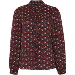 Marc Cain Dames blouse grijs (Maat: 36) - Halslijn: Opstaande kraag,