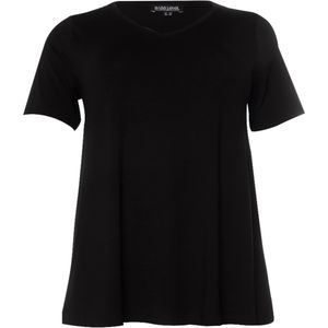 Base Level Curvy T-shirt zwart (Maat: 52) - Effen - Halslijn: V-hals,