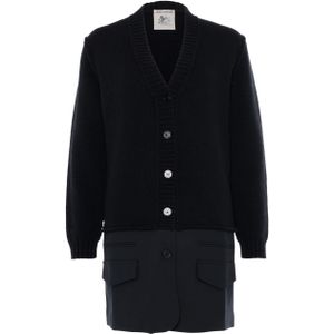 Semicouture Jurk zwart (Maat: M) - Effen - Halslijn: V-hals,