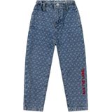 Alix - mini tapered bull denim broek - Blauw - Effen