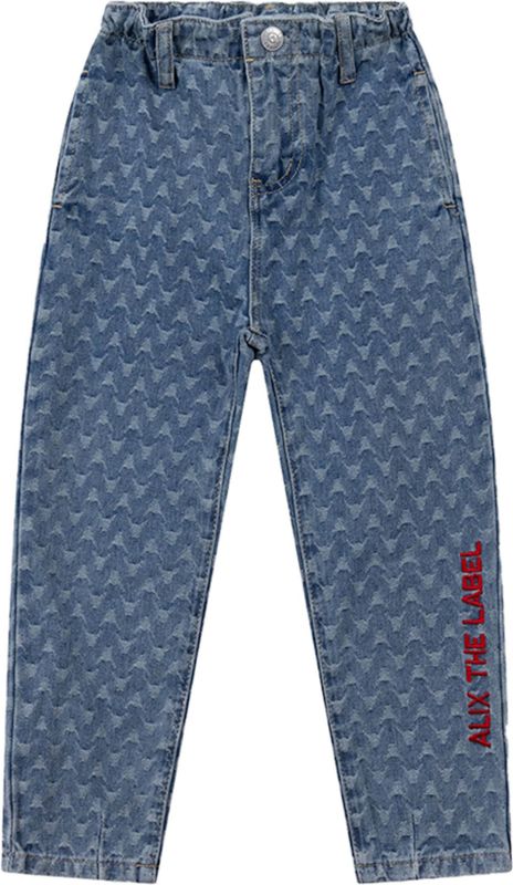 Alix - mini tapered bull denim broek - Blauw - Effen