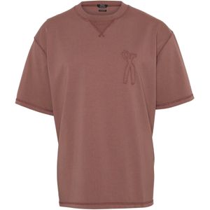 Denham Heren t-shirt roze (Maat: S) - Logo - Halslijn: Ronde hals,