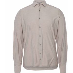 Pure Heren overhemd lange mouw beige (Maat: 45) - Effen