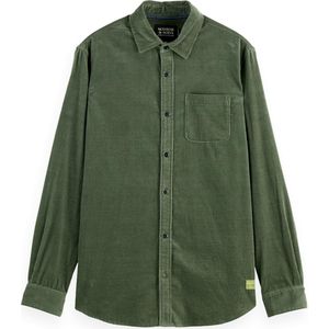 Scotch & Soda Heren overhemd lange mouw groen (Maat: XL)