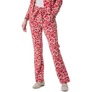 Zoso Printed travel flair trouser broek rood (Maat: M)
