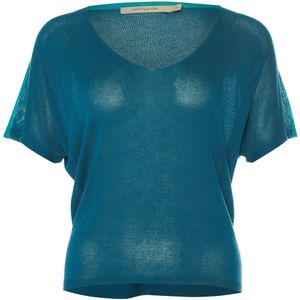 La Fée Maraboutée T-shirt blauw (Maat: S) - Effen - Halslijn: V-hals,