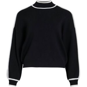 Vila - Viloca High Neck Stripe Knit Top - Zwart - Gebreide Trui
