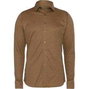 Desoto Overhemd lange mouw bruin (Maat: S) - Effen