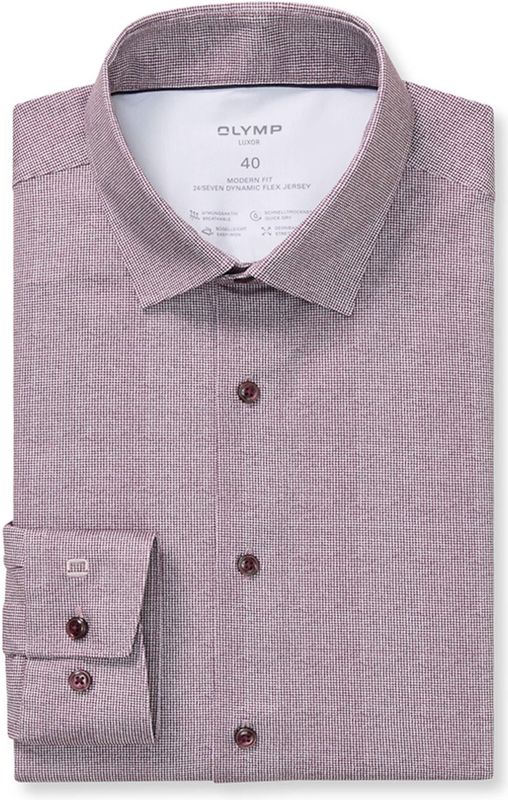 OLYMP Luxor 24/Seven Overhemd, modern fit, New Kent, Aubergine
