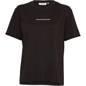 Moss Copenhagen T-shirt zwart (Maat: S-M) - Tekst - Halslijn: Ronde hals,