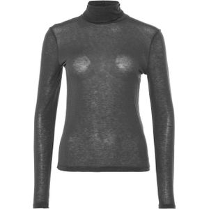 Geisha Dames top grijs (Maat: S) - Effen - Halslijn: Col,