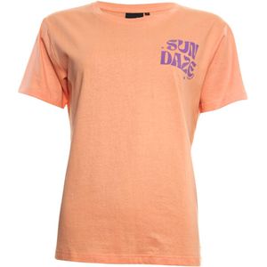 Poools T-shirt oranje (Maat: 44) - Geplaatste tekst - Halslijn: Ronde hals,