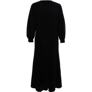 LUISA CERANO Dames jurk zwart (Maat: 40) - Effen - Halslijn: Ronde hals,