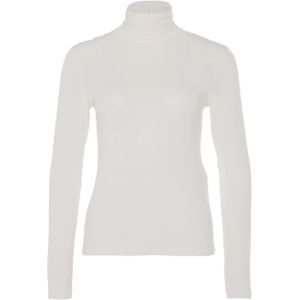Geisha Dames top ecru (Maat: S) - Effen - Halslijn: Col,
