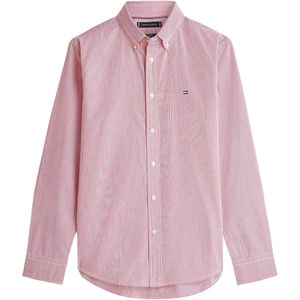 Tommy Hilfiger Heren CORE Flex POP Classic STP Shirt MW0MW41403 L/S Shirt, ROOD, XS, Rood (Medium Rood/Streep), XS