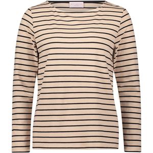 Betty Barclay - So Cosy Dames longsleeve beige (Maat: 38) - Streep - Halslijn: Ronde hals,