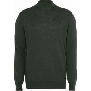 Born with appetite Trui groen (Maat: S) - Effen - Halslijn: Opstaande kraag,