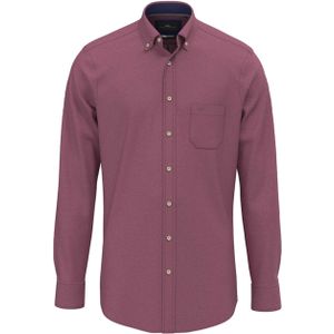 Fynch-Hatton Overhemd lange mouw bordeaux (Maat: M) - Effen
