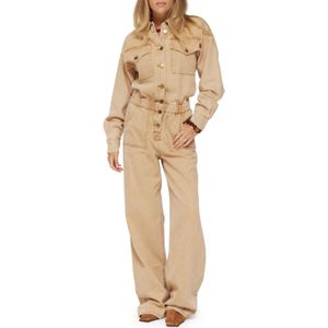Harper & Yve JACKY-JS jumpsuit beige (Maat: L) - Halslijn: Polokraag,