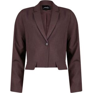 Poools - Dames Blazer - Bruin - StreepGlitter