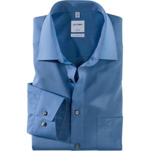 Olymp Comfort Fit Luxor Overhemd lange mouw blauw (Maat: 47) - Effen